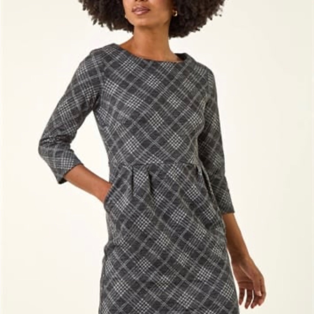 Chic Long Sleeve Plaid Dress